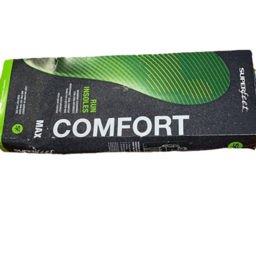 Superfeet Run insoles Comfort Max Green Men 11.5-13 Women’s 12.5+ F New in box